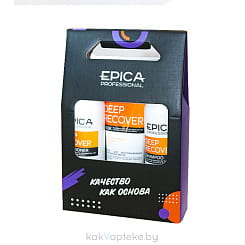 EPICA Professional Набор для восстановления поврежденных волос с маслом сладкого миндаля и экстрактом ламинарии Deep Recover (Шампунь 300мл + Кондиционер 300мл + Маска 250мл)