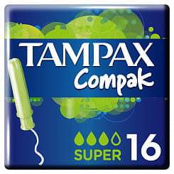 Tampax Compak (Тампакс Компак) Super (Супер) Женские гигиенические тампоны с аппликатором 16 шт
