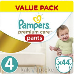 PAMPERS Premium Care Pants Детские однор. подгузники-трусики для мальчиков и девочек Maxi, 44 шт