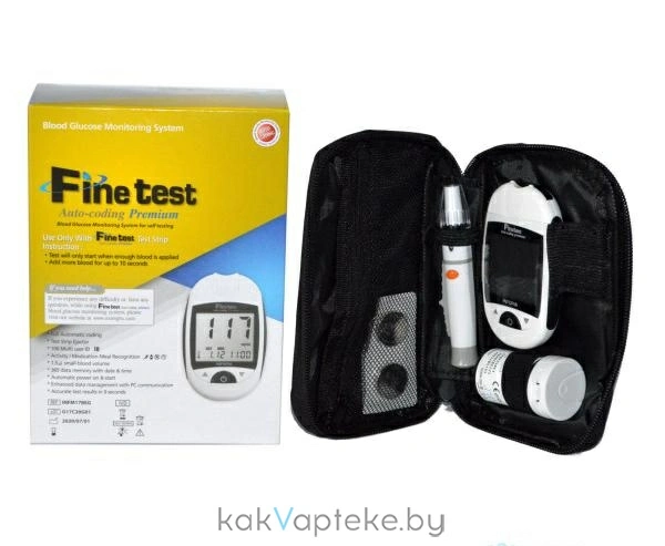 Система мониторинга уровня глюкозы в крови Finetest™ Auto-coding Premium  с принадлежностями и расходными материалами (модель IGM-0017B) (50 шт тест-полосок)