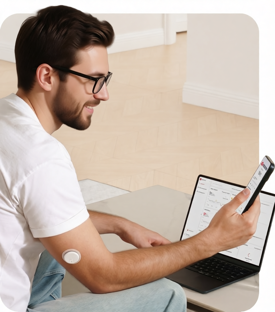 23456Система непрерывного мониторинга глюкозы Sinocare iCan