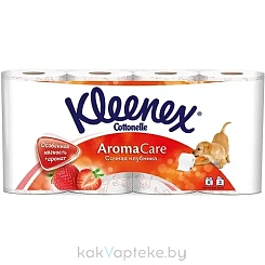 Туалетная бумага Kleenex Cottonelle Aroma Care Сочная клубника, 3сл.*8рул._н.
