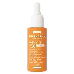ISISPHARMA UVEBLOCK Sun Serum SPF 50 Сыворотка солнцезащитная увлажняющая с эффектом сияния, 28 мл