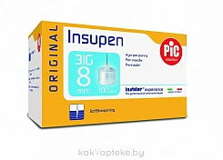 Иглы для шприц-ручки PIC solution INSUPEN ORIGINAL размер G31 (0,25мм х 8 мм) № 100