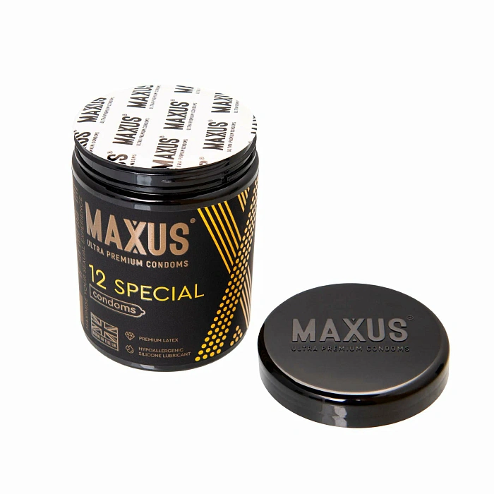 Презервативы мужские из натурального латекса Maxus Special (точечно-ребристые) 12 шт в упаковке