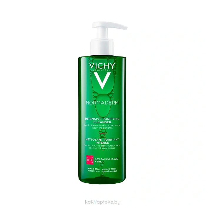 VICHY Normaderm Гель интенсивно очищающий для лица и тела, 400 мл