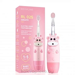 Revyline RL 025 Детская зубная щетка электрическая звуковая (розовая 6111 жираф)