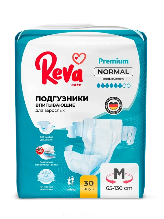 Reva Care Подгузники для взрослых Normal M, 30 шт