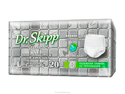 Dr. Skipp Подгузники-трусы для взрослых (Standard, Размер L - 3 (100 - 140 см)) 20 шт.