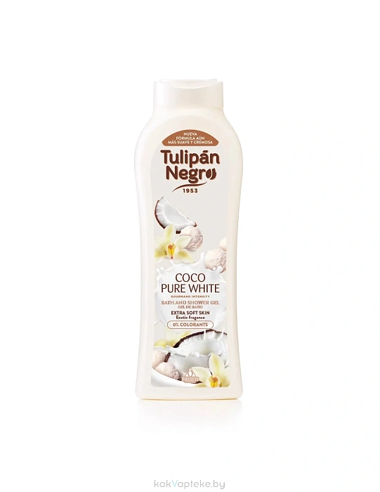 Tulipan Negro Гель для душа Белоснежный кокос/COCO PURE WHITE, 650 мл