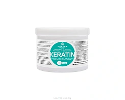 Kallos Keratin Восст.маска для волос с кератином и экстрактом мол. протеина для сухих, поврежденных и химически обработ.вол.с марк KJMN, 500 мл
