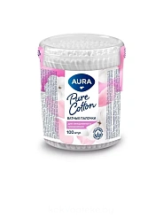 AURA Ватные палочки (стакан) , 100 шт