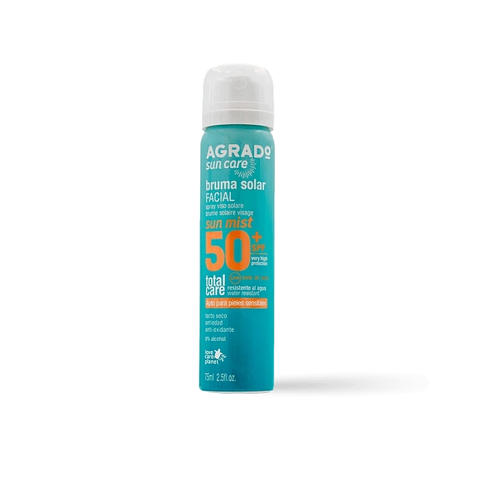 AGRADO Солнцезащитный мист для лица SPF 50+ / Facial Sun Mist SPF 50+, 75мл