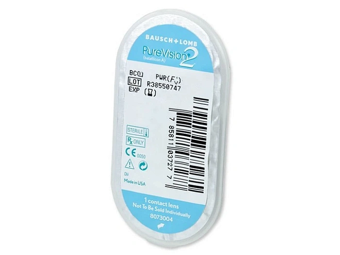 Линзы контактные мягкие Bausch&Lomb PureVision 2 (balafilcon A), базовая кривизна 8.6