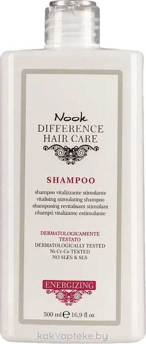 Nook Шампунь для волос стимулирующий DIFFERENCE HAIR CARE ENERGIZING / vitalising stimulating shampoo, 500 мл