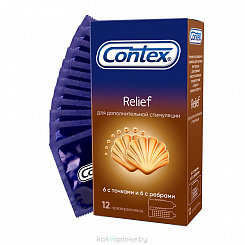 Презервативы латекс. Contex №12 Relief (с ребрами и точками)