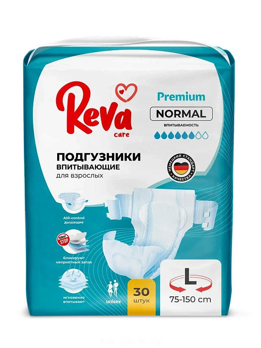 Reva Care Подгузники  для взрослых Normal L, 30 шт