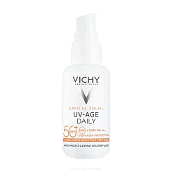 VICHY CAPITAL SOLEIL UV-AGE DAILY Невесомый солнцезащитный флюид для лица против признаков фотостарения SPF 50+  80 мл
