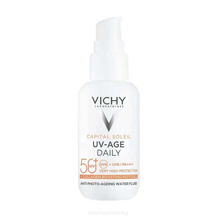 VICHY CAPITAL SOLEIL UV-AGE DAILY Невесомый солнцезащитный флюид для лица против признаков фотостарения SPF 50+  80 мл