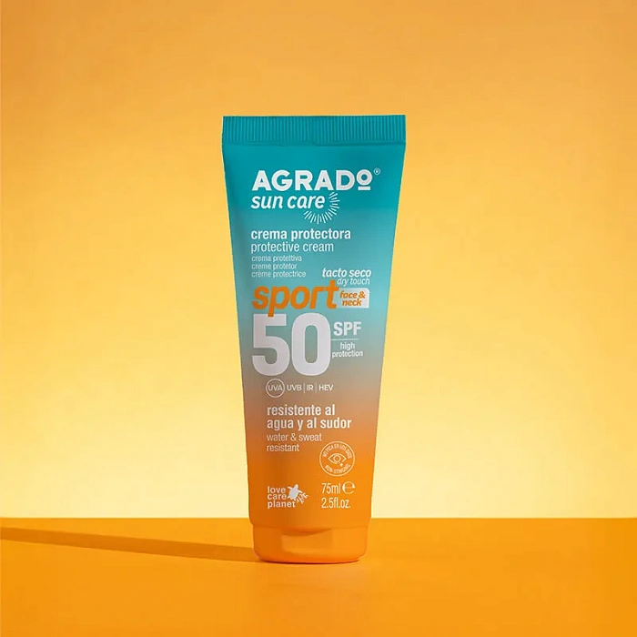 AGRADO Крем солнцезащитный для лица и шеи SPORT SPF50 / PROTECTIVE CREAM SPORT SPF 50, 75мл