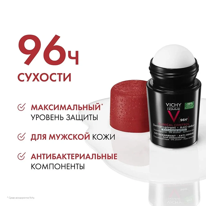 VICHY Homme Дезодорант-антиперспирант CLINICAL CONTROL 50 мл