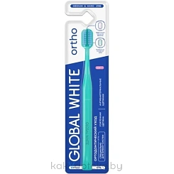 GLOBAL WHITE Зубная щетка  ORTHO Medium & Hard/Toothbrush ORTHO Medium & Hard