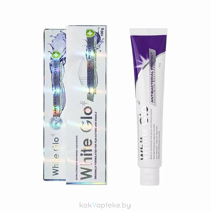 White Glo Зубная паста отбеливающая Antibacterial Protect with mouthwash (С антибактериальным эффектом и ополаскивателем) 100 г