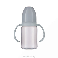 ПОМА Бутылочка 140 мл (ПП, с ручками) с молочной соской (силикон, средний поток) 4 мес + арт. 8310, 1 шт
