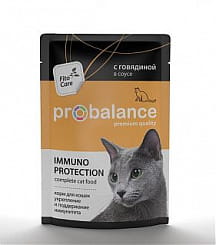 ProBalance Immuno Protection корм для кошек c говядиной в соусе (пауч), 85г