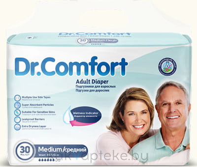 Dr-Comfort Подгузники для взрослых (Adult Diaper Jumbo pack M), 30 шт