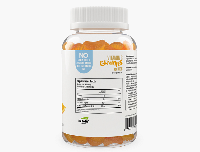 MAXLER БАД «Витамин С Гаммиз Фор Кидс», вкус апельсин жевательные конфеты по 2 г № 90