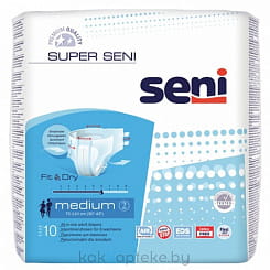 Super Seni medium Подгузники дышащие для взрослых 10 шт