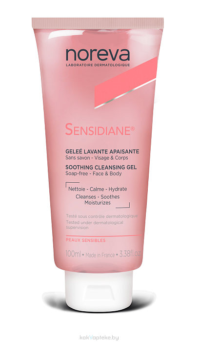 NOREVA СЕНСИДИАН Смягчающий очищающий гель для лица и тела, 100 мл