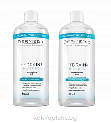 Dermedic HYDRAIN3 HIALURO Набор 1+1 Мицелярная вода H2O, 500 мл