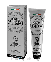 Pasta del Capitano Зубная паста с древесным углем восстанавливает белизну зубов 1905/with CHARCOAL TOOTHPASTE, 75 мл