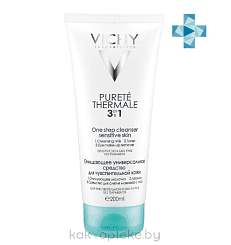 Vichy Purete Thermale Средство очищающее универсальное для чувствительной кожи лица и вокруг глаз 3в1 200 мл