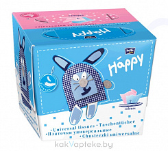 Bella Baby Happy Платочки бумажные универсальные двухслойные различных цветов 
