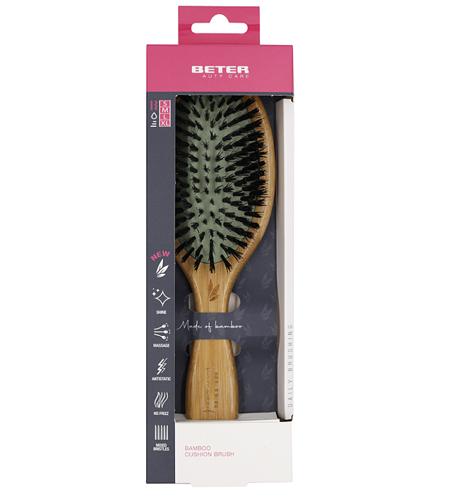 Beter Расческа для волос BAMBOO CUSHION BRUSH (комбинированная щетина)