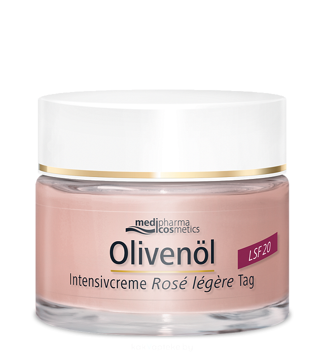 Olivenol Medipharma cosmetics крем для лица интенсив Роза дневной легкий LSF20, 50 мл