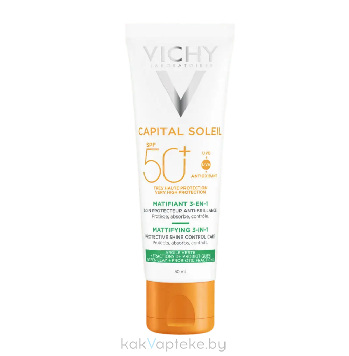 VICHY Capital Soleil  Матирующий уход для жирной проблемной кожи 3-в-1 SPF50+  50 мл