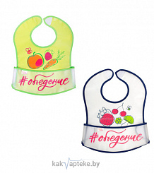 ПОМА Клеенчатый слюнявчик на липучке с карманом 6+, арт. 1816, 1 шт