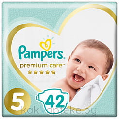 PAMPERS Premium Care Детские одноразовые подгузники (Junior), 42 шт