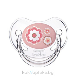 Canpol babies Пустышка-соска силиконовая  (круглая  6-18 мес.), арт 22/563_pin