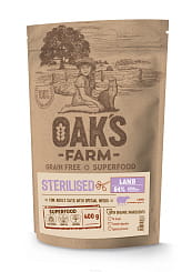 OAK'S FARM Полноценный беззерновой корм для взрослых стерилизованных кошек Lamb/ Ягненок. 400гр