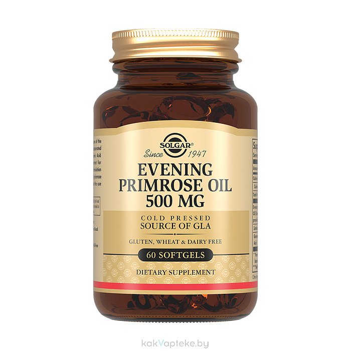 Solgar Масло примулы вечерней 500 мг, БАД капсулы №60