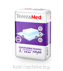 TerezaMed Пеленки одноразовые впитывающие Super 60х60, 5 шт