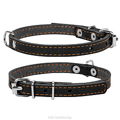 CoLLaR Ошейник одинарный  для собак , ширина 14мм, длина 27-35см ,черный