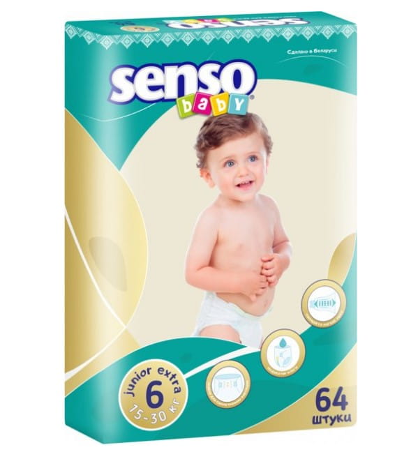 SENSO BABY Подгузники для детей с кремом-бальзамом  B 6-64
