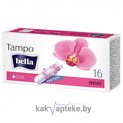 Tampo Bella mini Тампоны женские гигиенические без аппликатора premium comfort, 16 шт