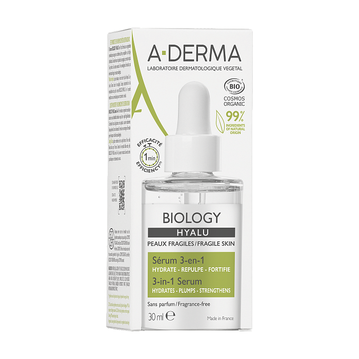 A-DERMA BIOLOGY Сыворотка 3 в 1 30 мл